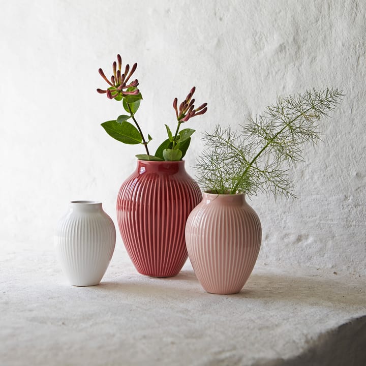 크납스트럽 화병 립드 3팩 - bordeaux-pink-white - Knabstrup Keramik | 크납스트럽 세라믹