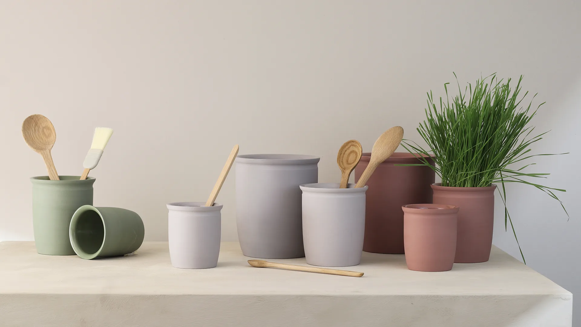 크납스트럽 보존용 병, Olive, 2 L Knabstrup Keramik | 크납스트럽 세라믹