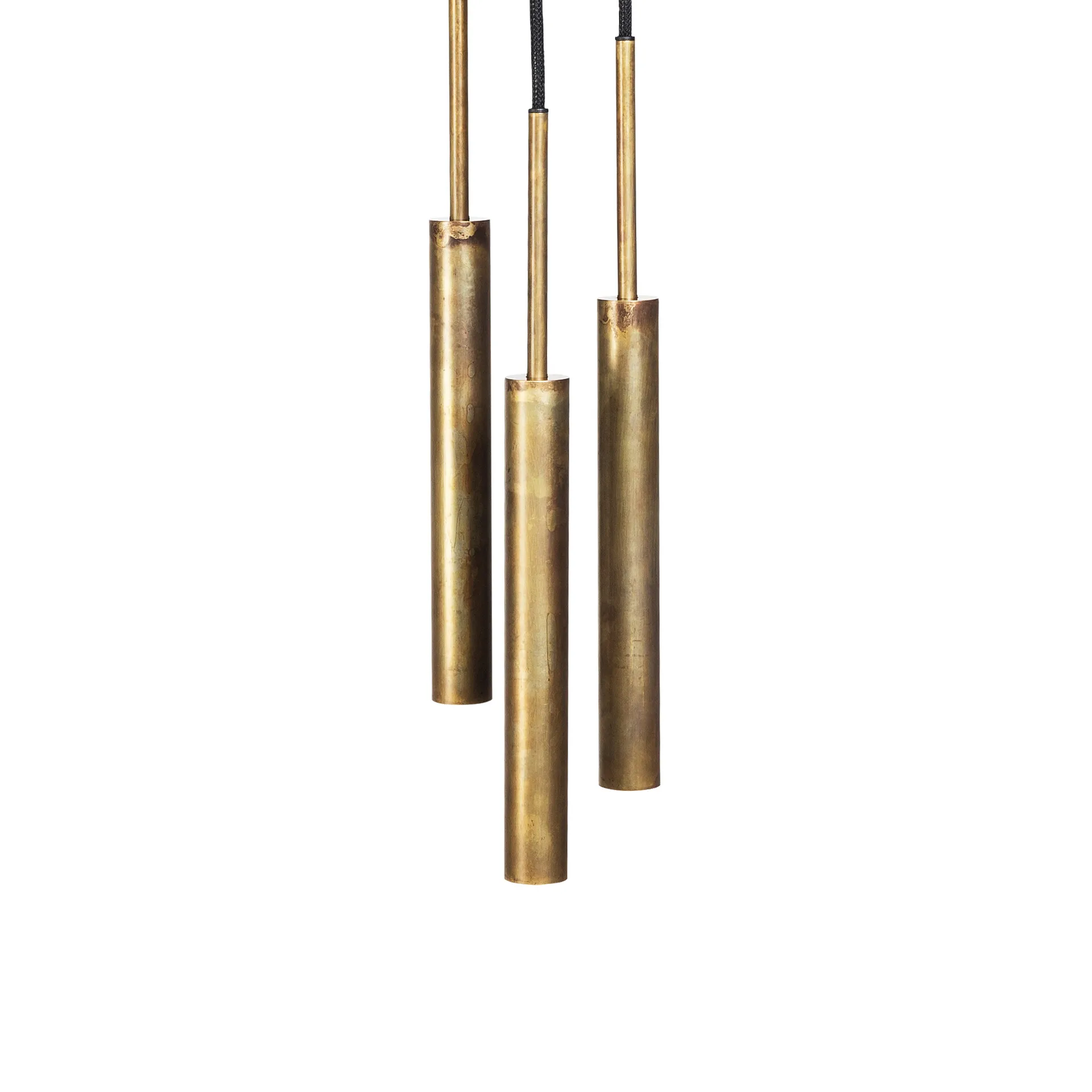 스타브 펜던트 조명 3 원형 실링 플레이트, Raw brass Konsthantverk