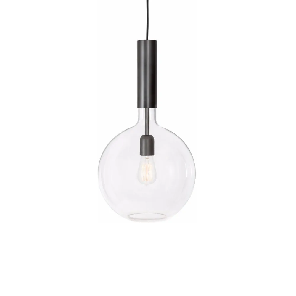 로스달라 펜던트 조명, Clear glass, black oxidized iron, small Konsthantverk