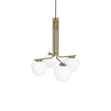 DK 4-로우 펜던트 조명 - Raw brass/matte white - Konsthantverk
