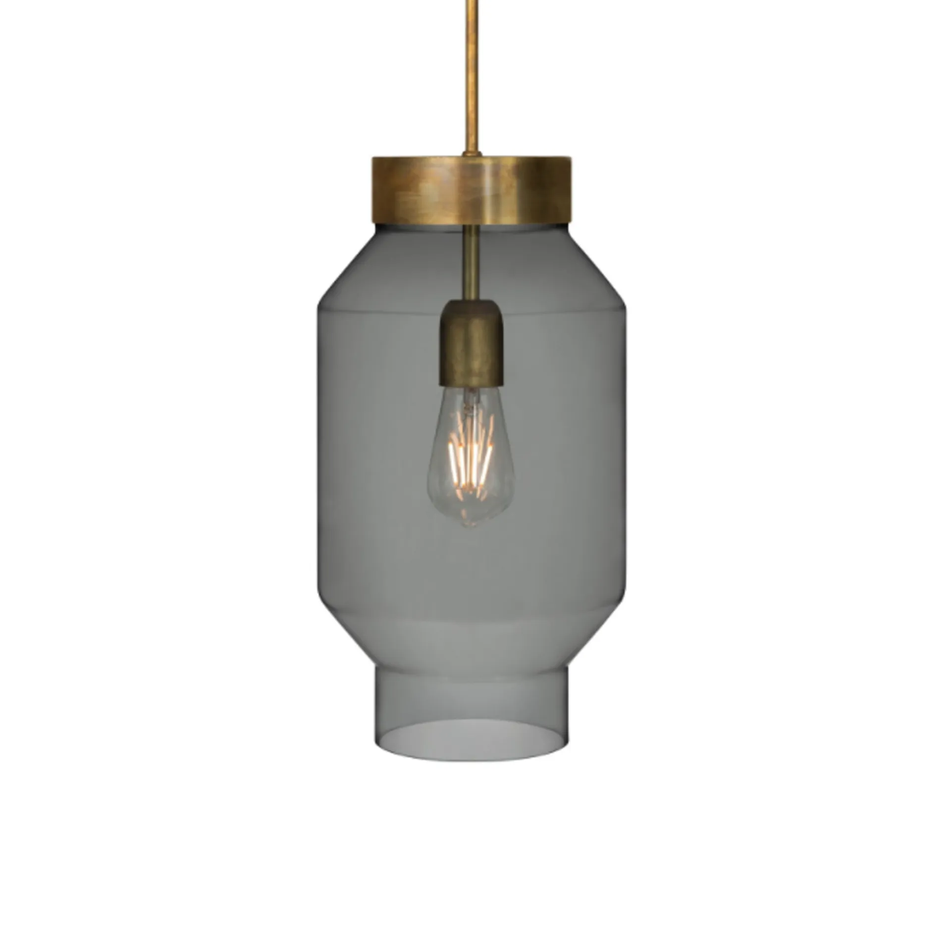 Fenomen 펜던트 조명, Smoked glass-raw brass-large Konsthantverk