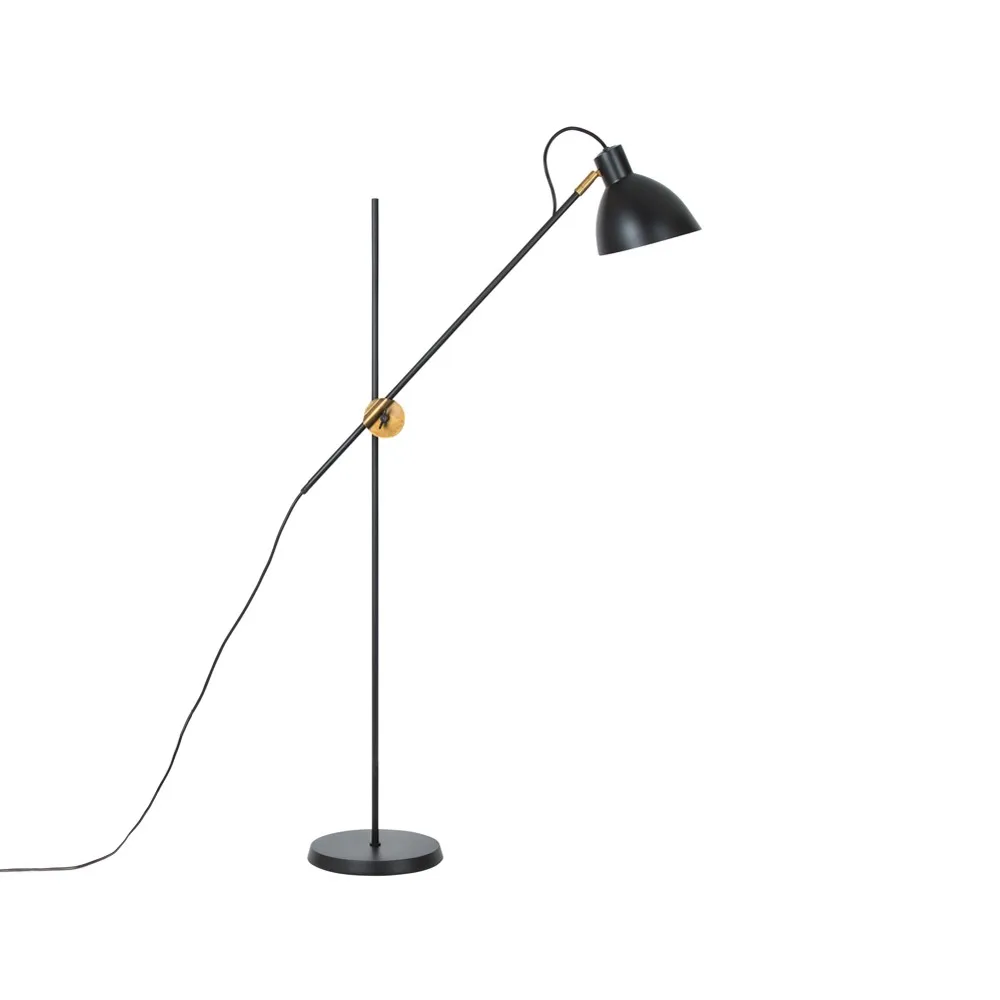 KH1 플로어 조명, Black matte, raw brass Konsthantverk