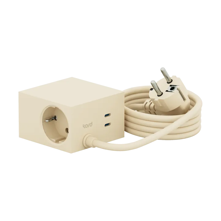 Cuboid+ 멀티탭 USB-C 30W 2 m - Pearled Ivory (white) - Kord