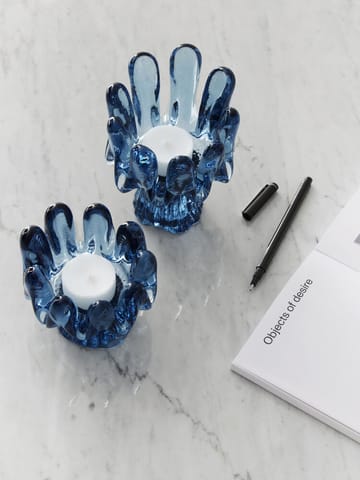 선플라워 캔들 홀더 서큘러 글라스 9.2 cm - Blue - Kosta Boda | 코스타보다