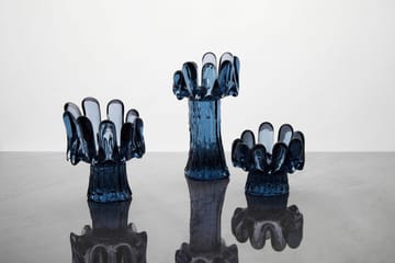 선플라워 캔들 홀더 서큘러 글라스 9.2 cm - Blue - Kosta Boda | 코스타보다