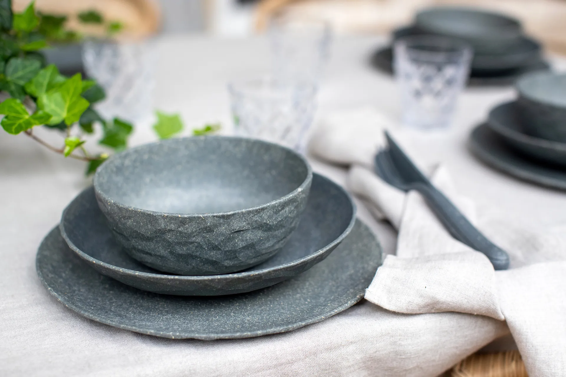 클럽 딥 플레이트 Ø22 cm 4개 세트, Nature ash grey Koziol | 코지올