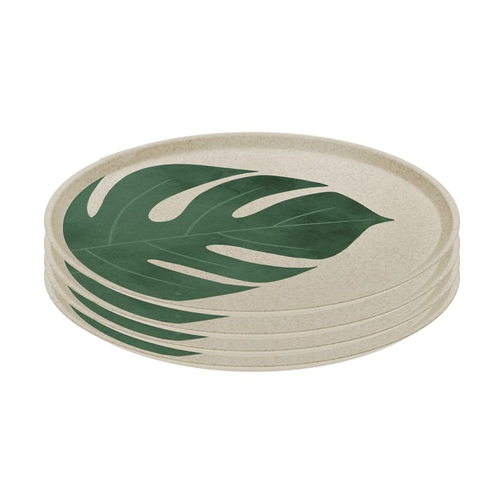 커넥트 접시 Ø25.5 cm 4개 세트 - Monstera leaf - Koziol | 코지올