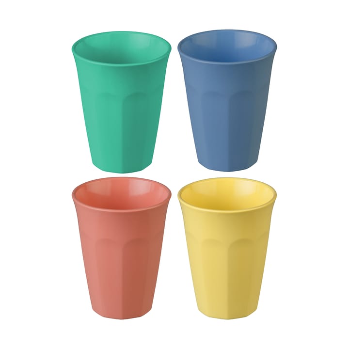 Nora 컵 M 30 cl 4개 세트 - Blue-coral-green-yellow - Koziol | 코지올