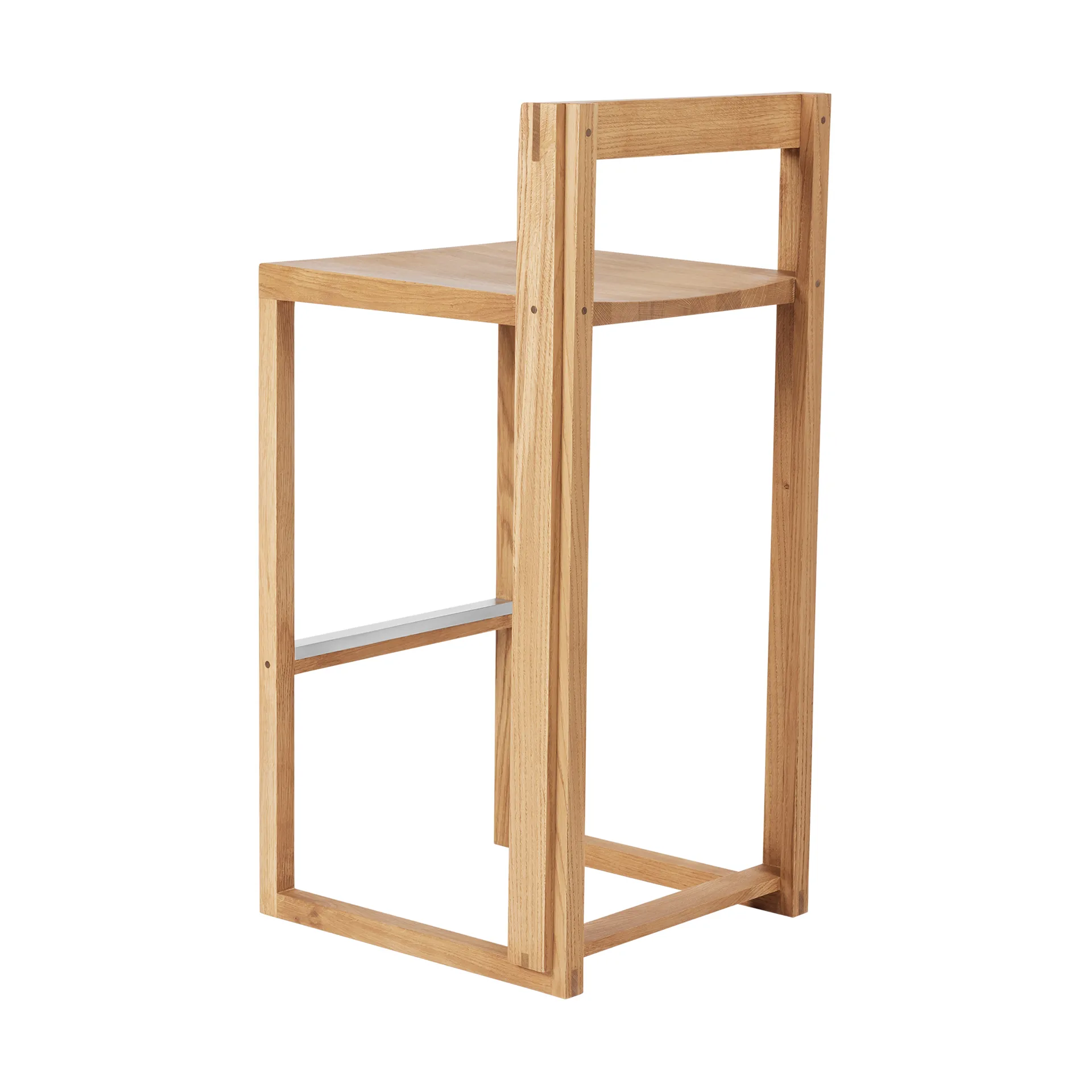 아웃라인 바 스툴 75 cm, Warm lacquered oak–brushed steel Kristina Dam Studio | 크리스티나 댐 스튜디오