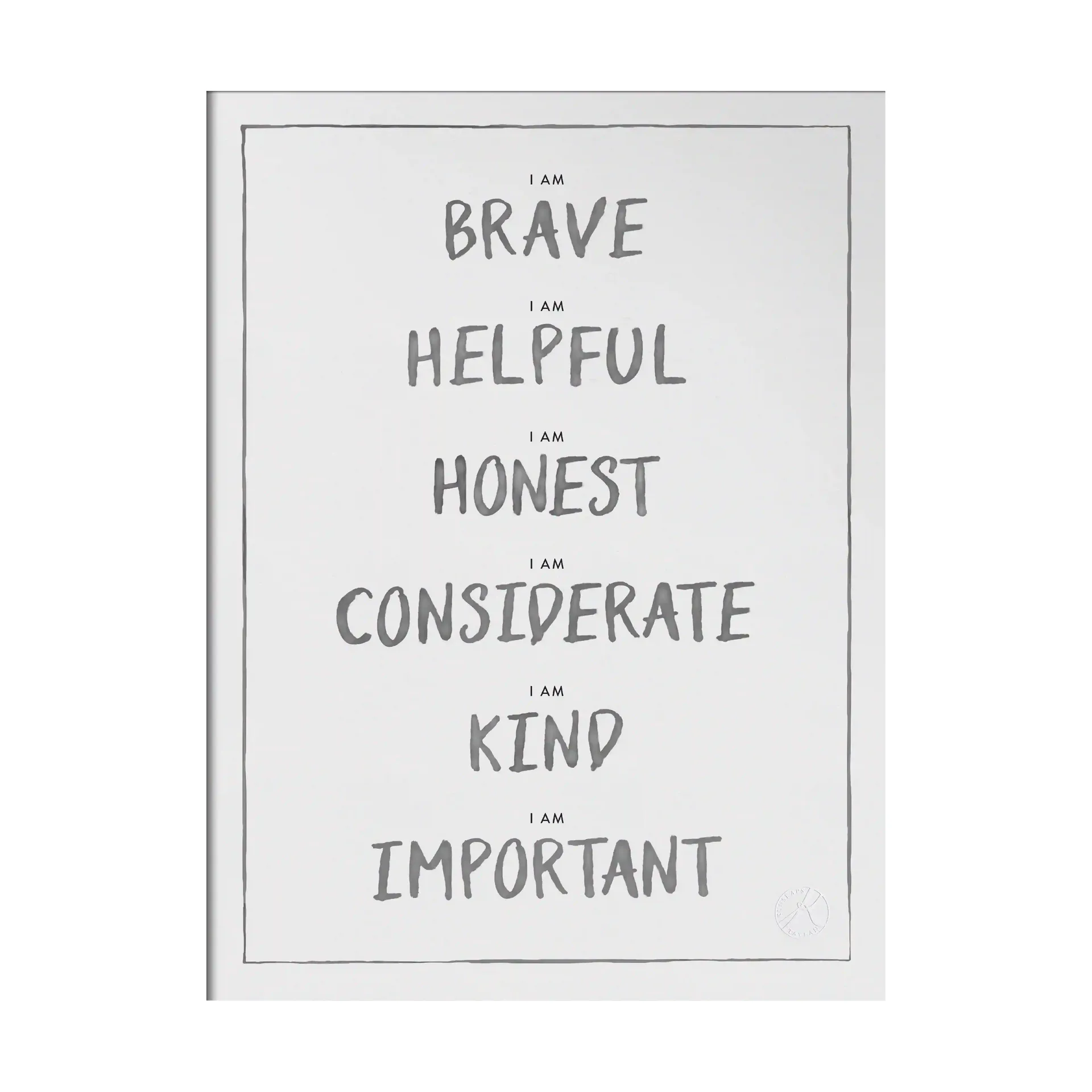 I am 포스터 30x40 cm, Dark grey Kunskapstavlan®