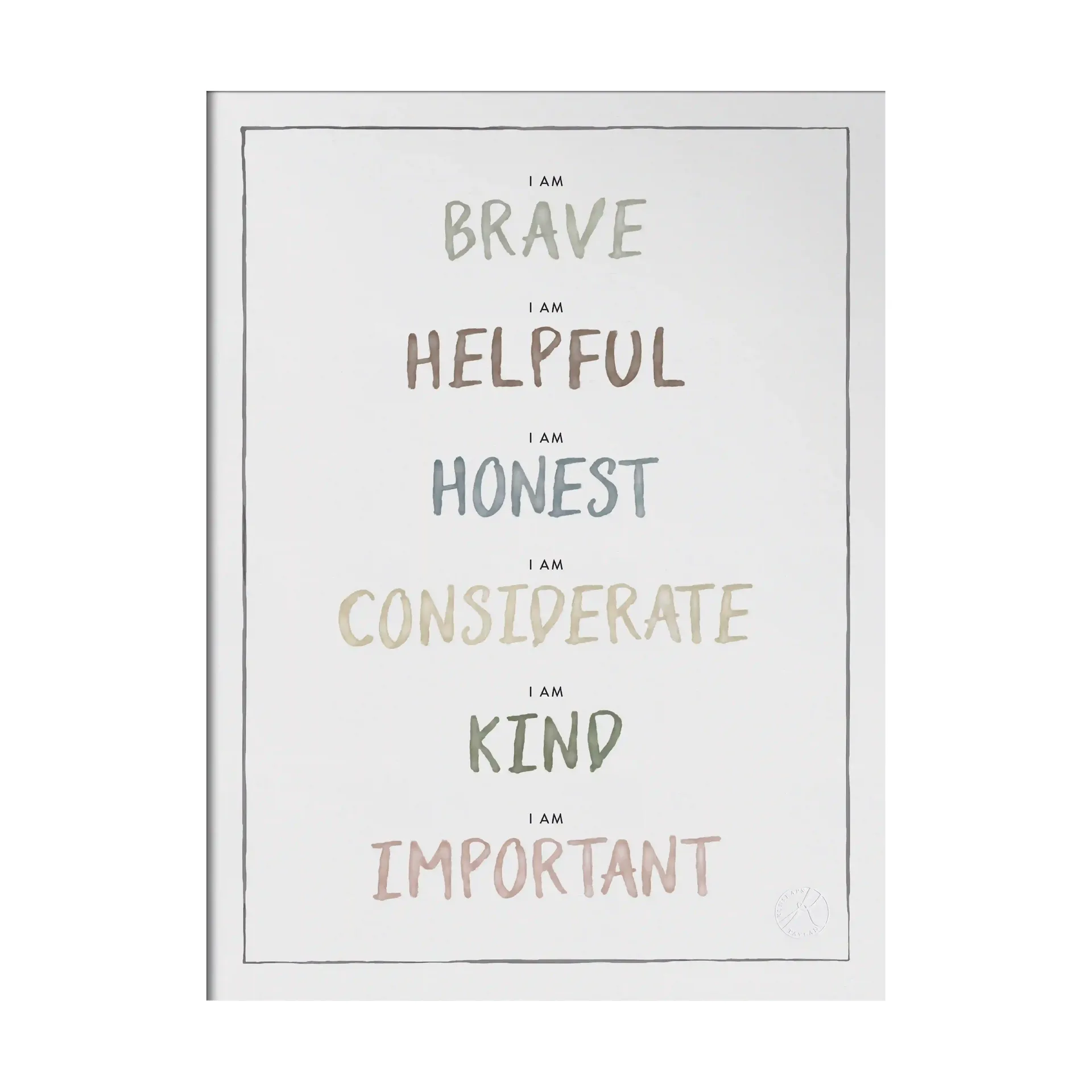 I am 포스터 30x40 cm, Dusty pastel Kunskapstavlan®