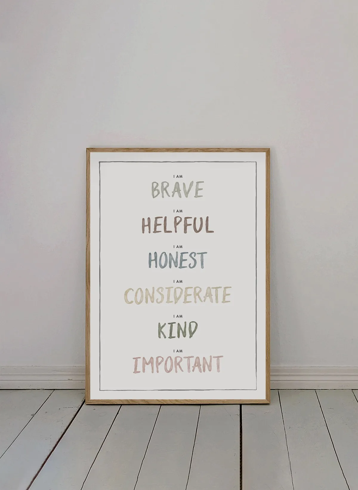 I am 포스터 30x40 cm, Dusty pastel Kunskapstavlan®