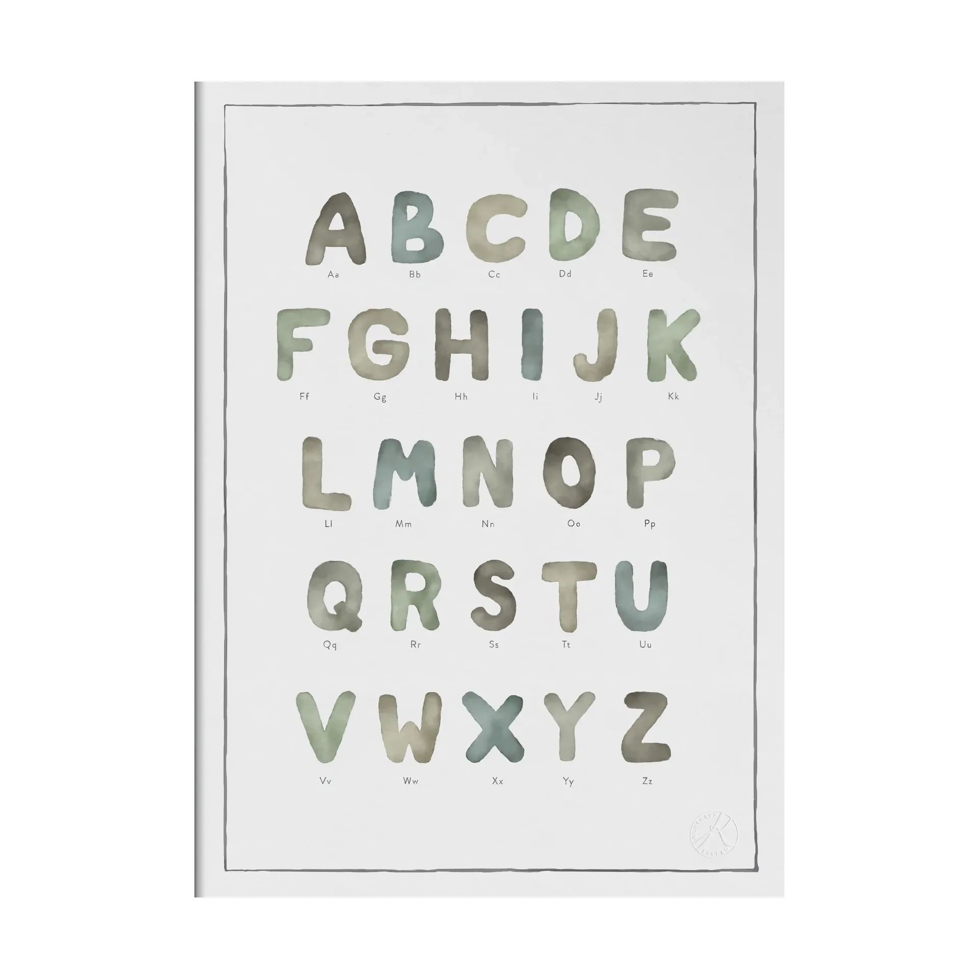 The Alphabet watercolour 포스터, 50x70 cm Kunskapstavlan®