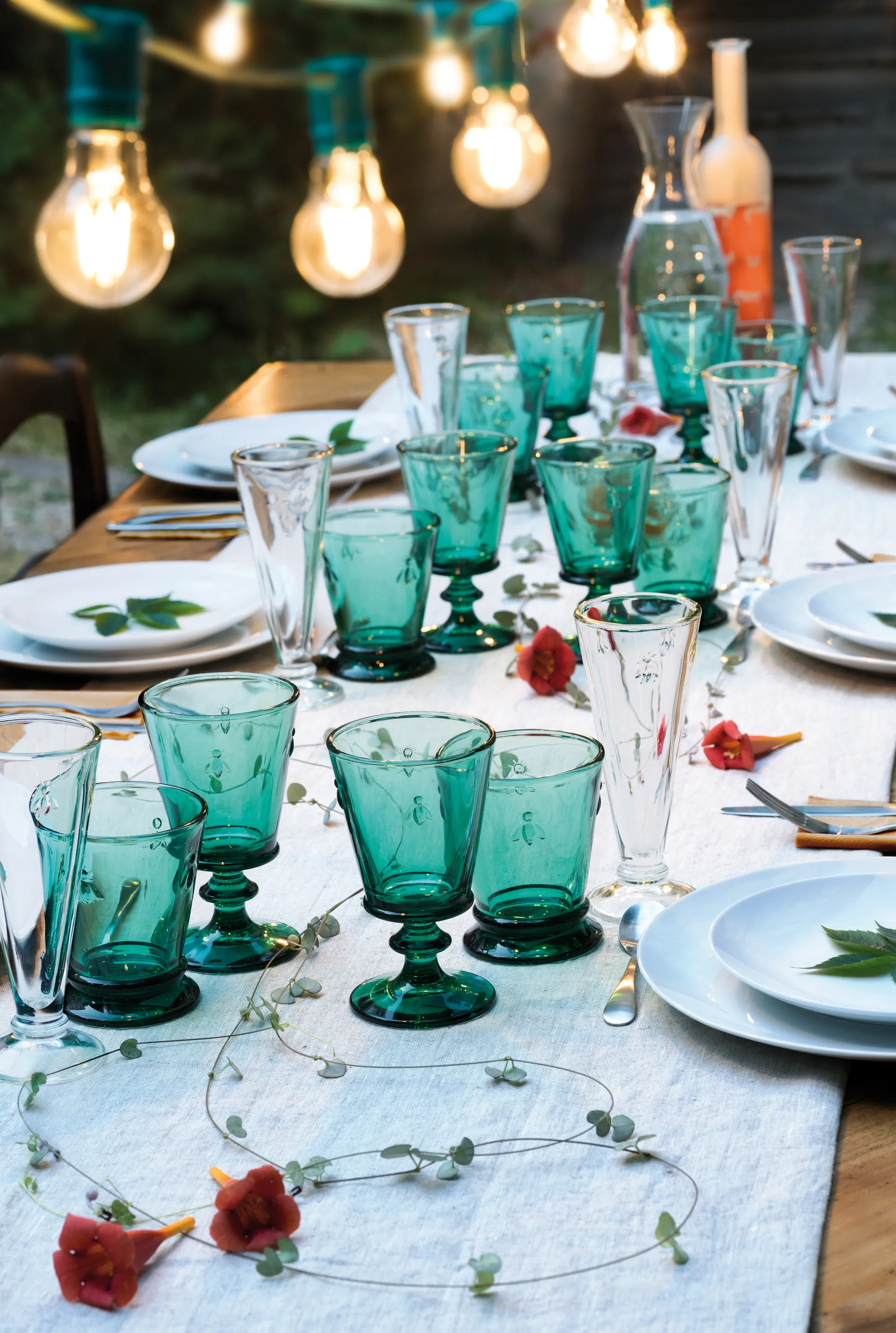 Abeille 와인잔 24 cl 6개 세트, Emerald green La Rochère | 라 로쉐