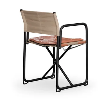 X75-2 암체어 - Linen weave natural-Elmo Nordic leather Cognac-black legs - Lammhults |람훌츠