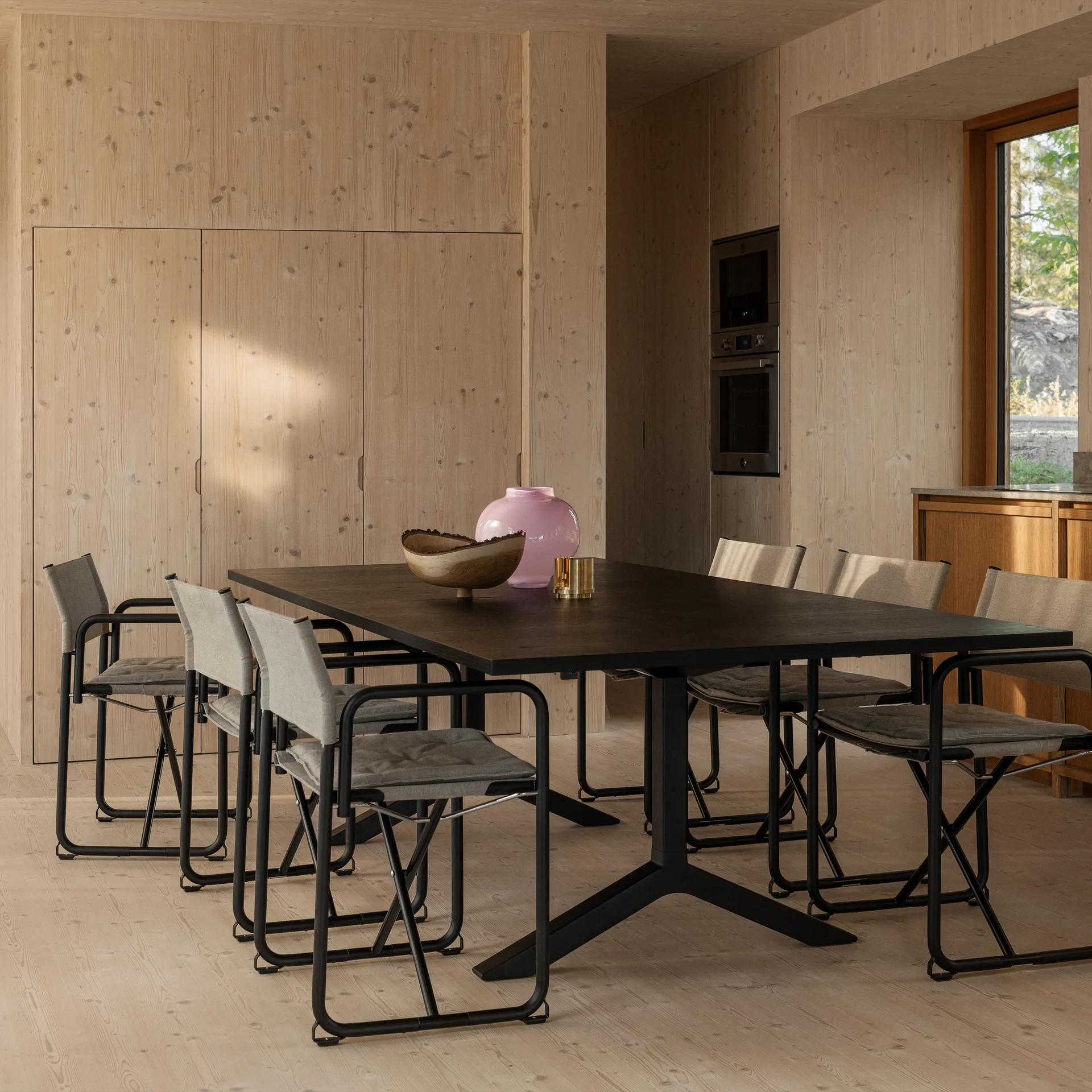 X75-2 암체어, Linen weave natural-Elmo Nordic leather Cognac-chrome legs Lammhults |람훌츠