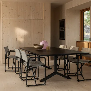 X75-2 암체어 - Linen weave natural–chrome legs - Lammhults |람훌츠