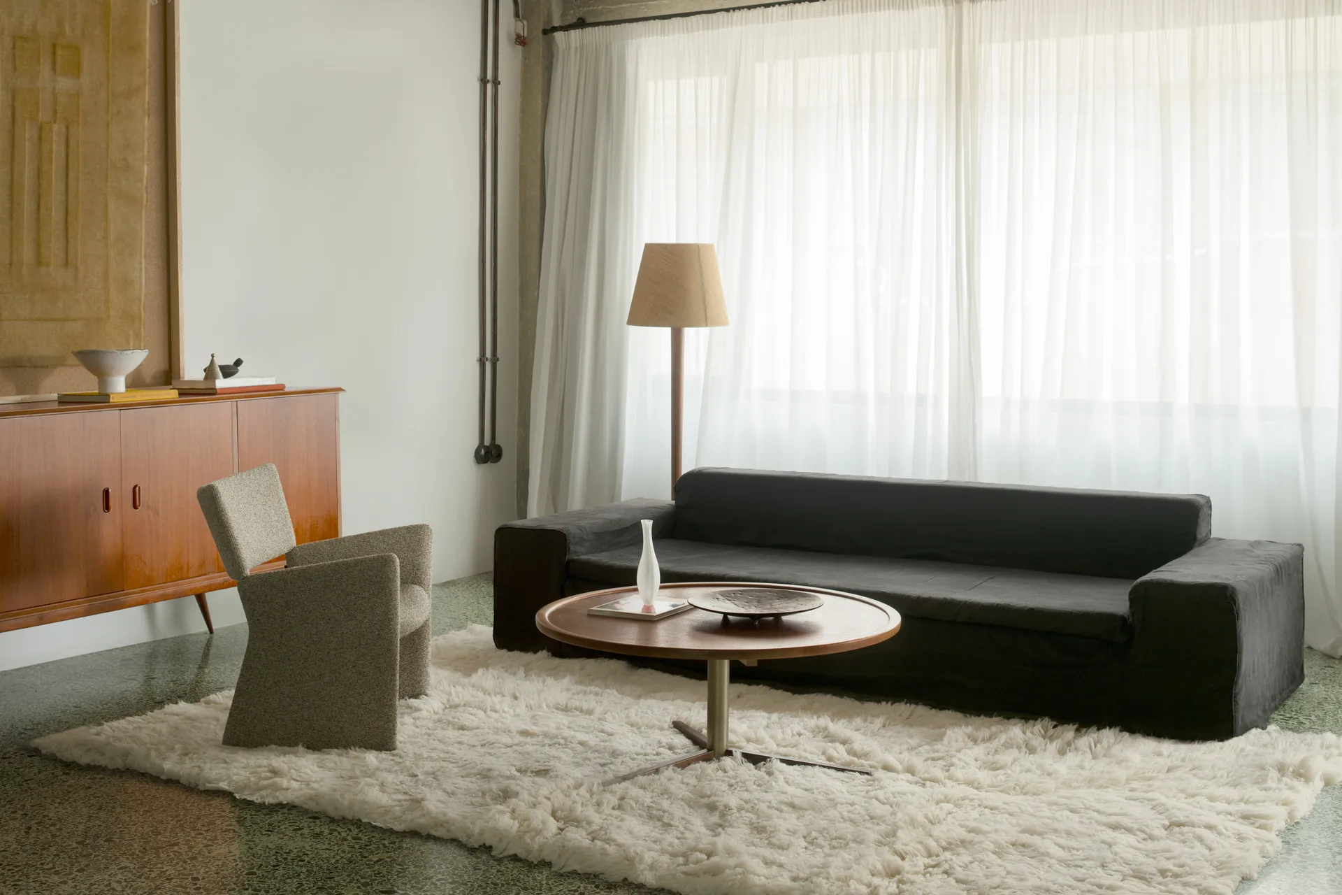 샤기 러그 180x270 cm, Off White Layered | 레이어드