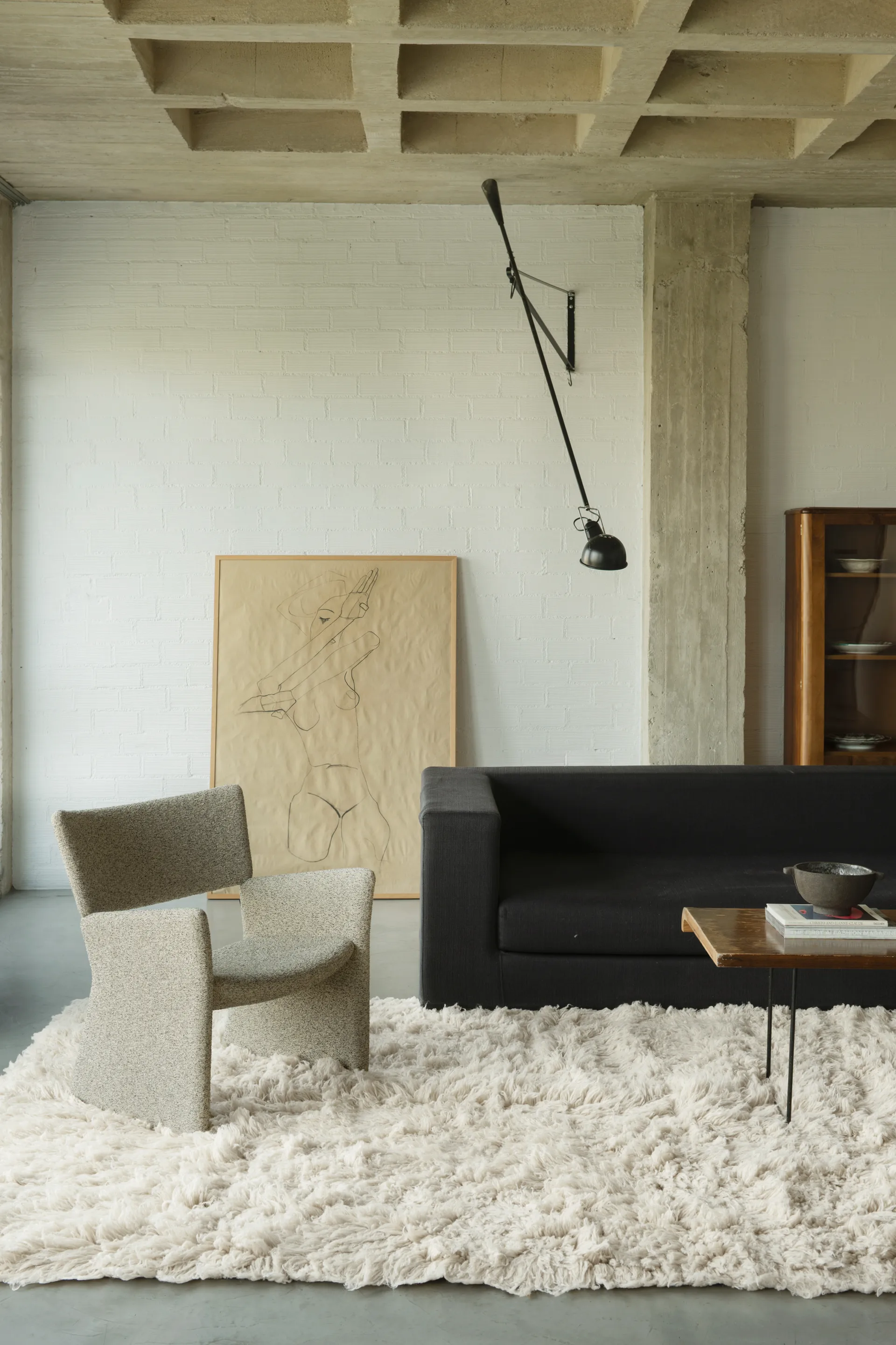 샤기 러그 180x270 cm, Off White Layered | 레이어드