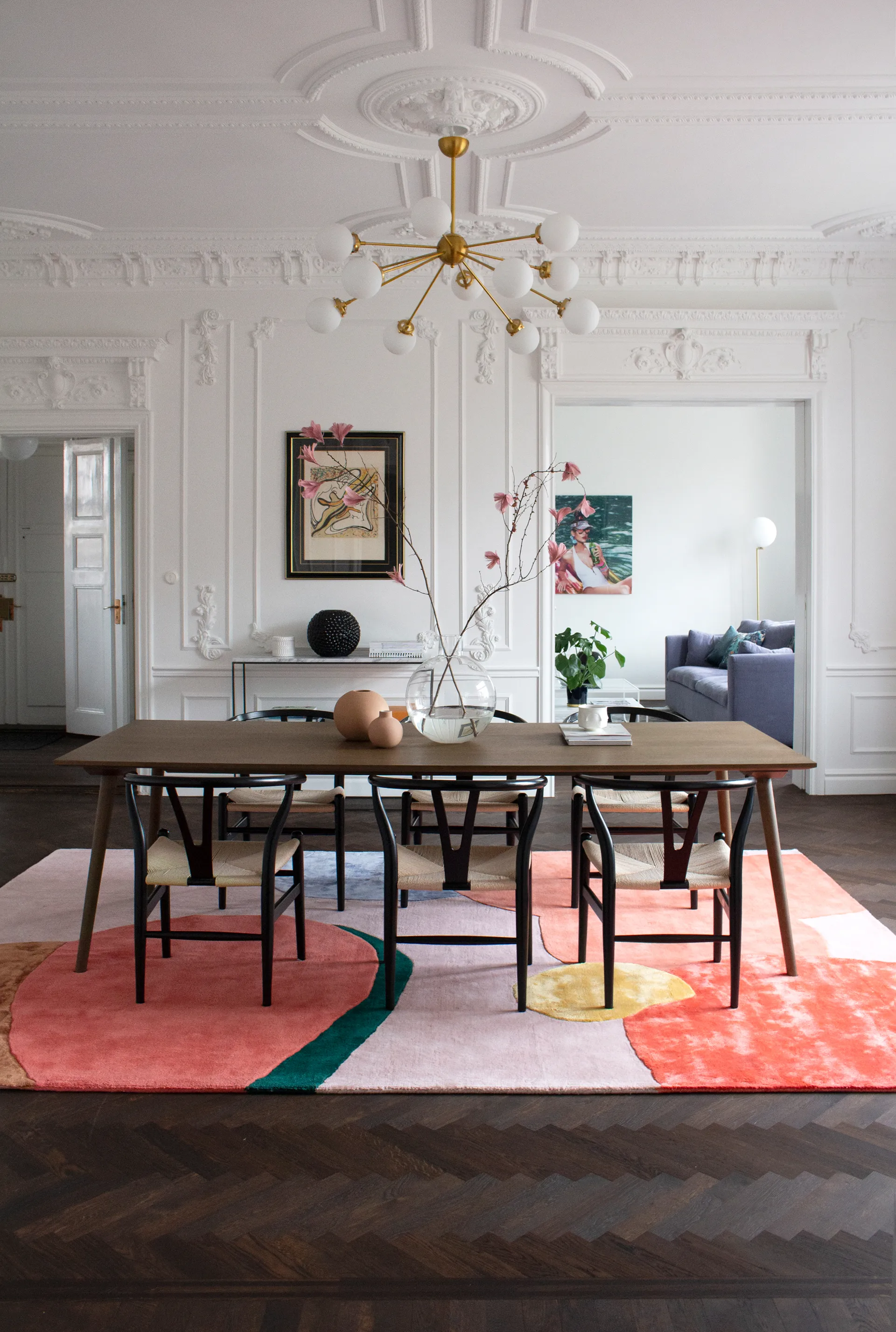 플라워 필드 울 러그 180x270 cm, Pink Layered | 레이어드