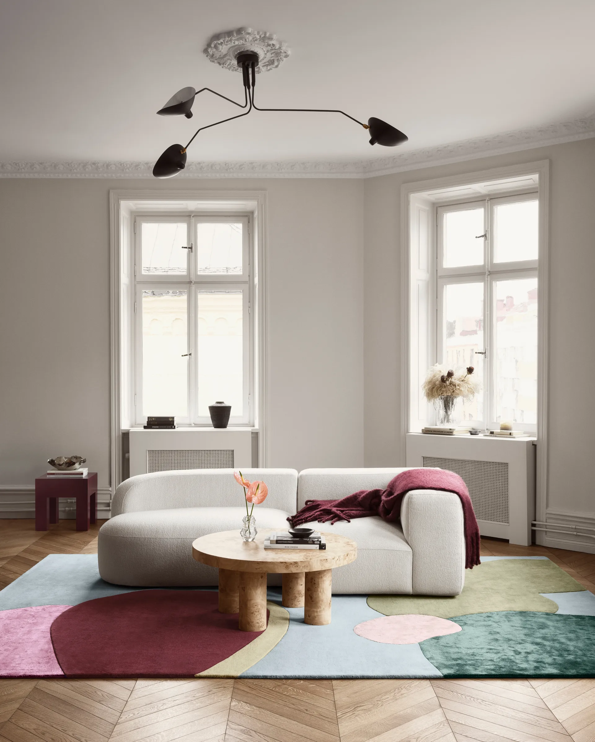 슬리핑 플라워 울 카펫, 180x270 cm Layered | 레이어드