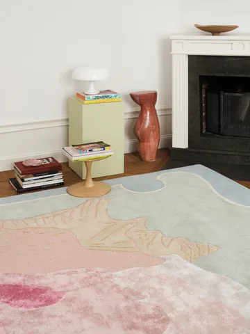 쉘 패턴 울 러그 - Blue. pink. 180x270 cm - Layered | 레이어드