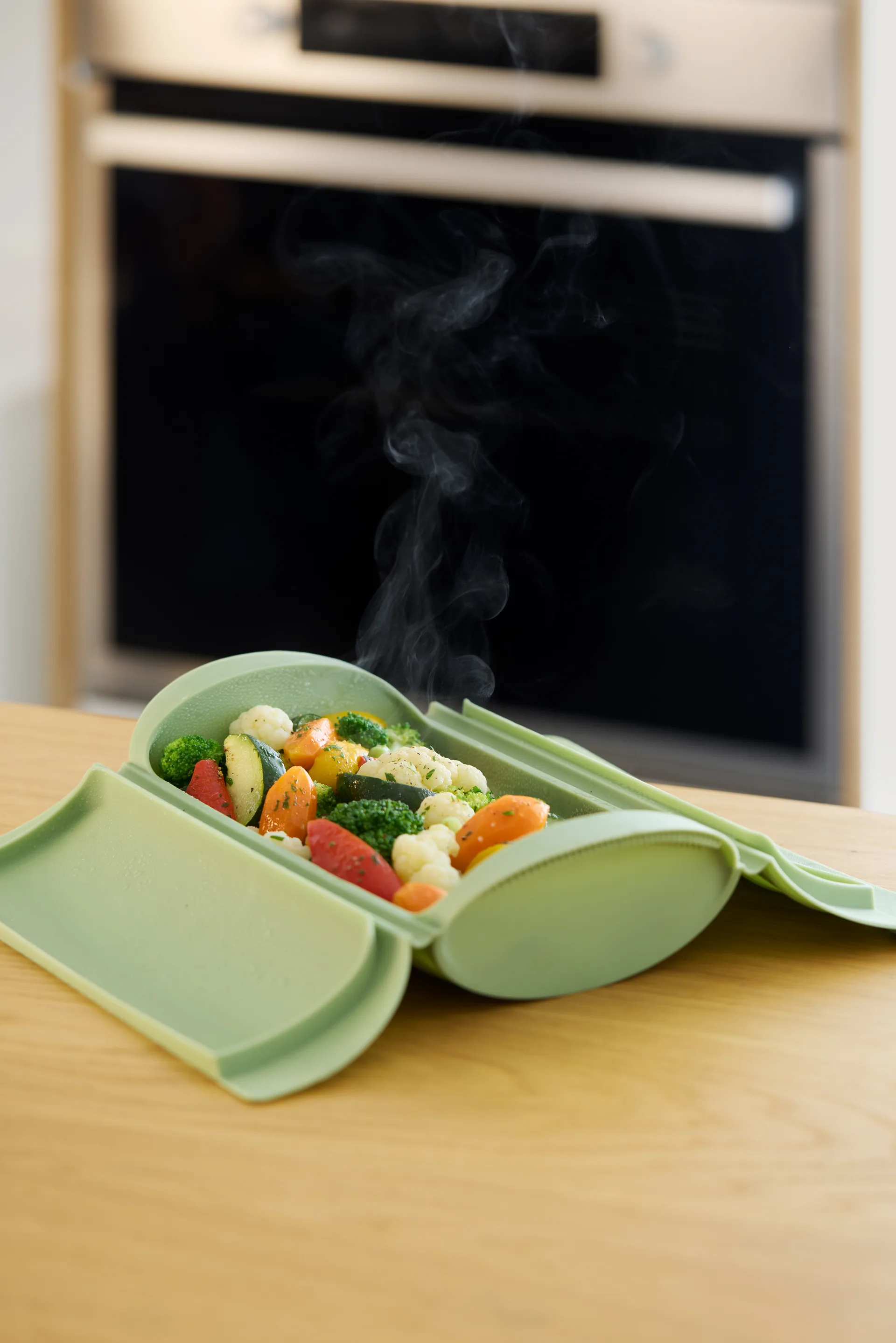 Lékué 스티머, Green, with tray, 2-pack Lékué