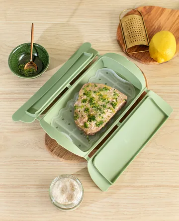 Lékué 스티머 - Green, with tray, 2-pack - Lékué