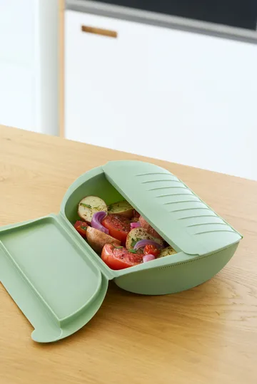 Lékué 스티머 - Green, with tray, 4-pack - Lékué