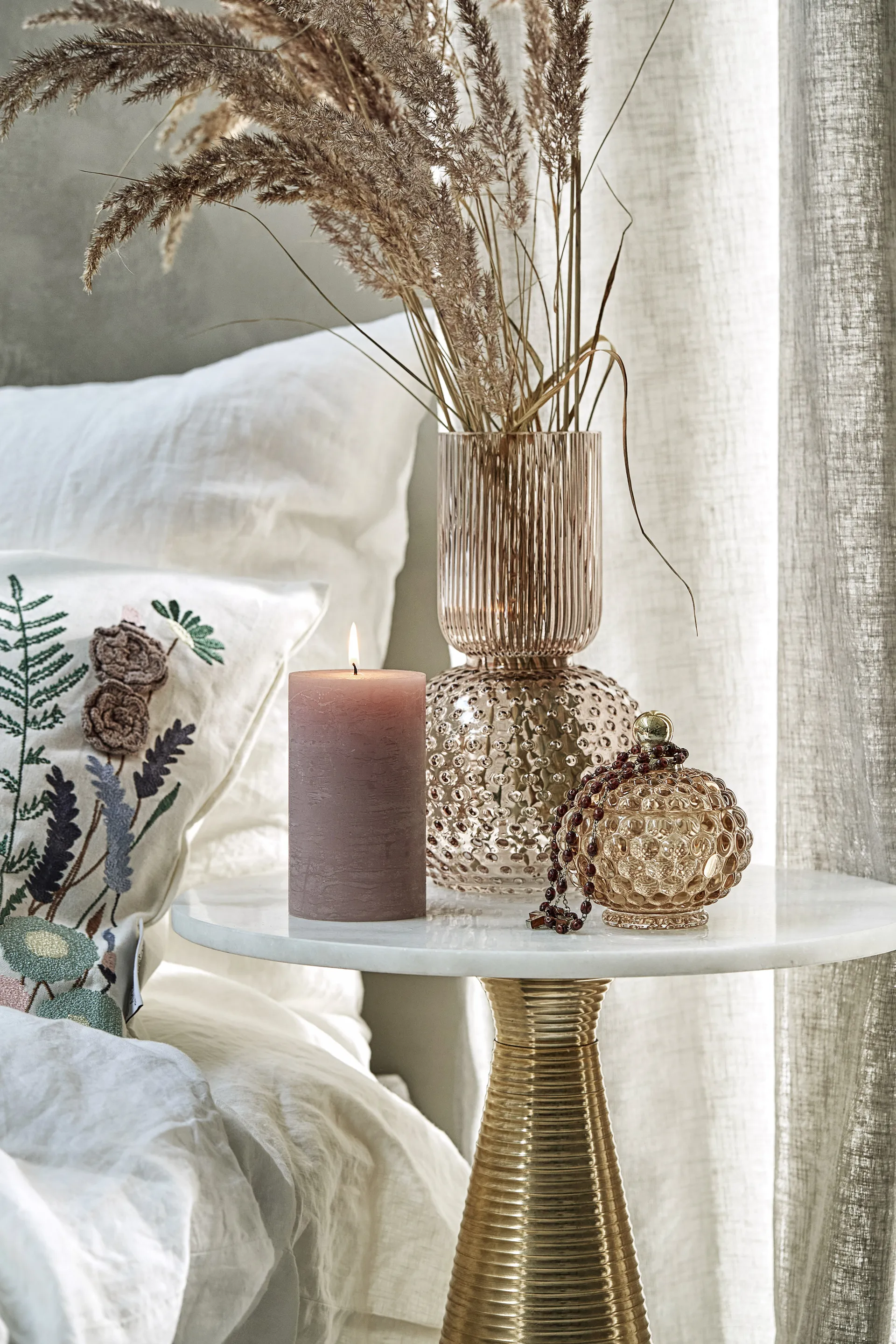 미야 보관병 & 덮개 Ø10 cm, Golden brown Lene Bjerre | 르네 비에르