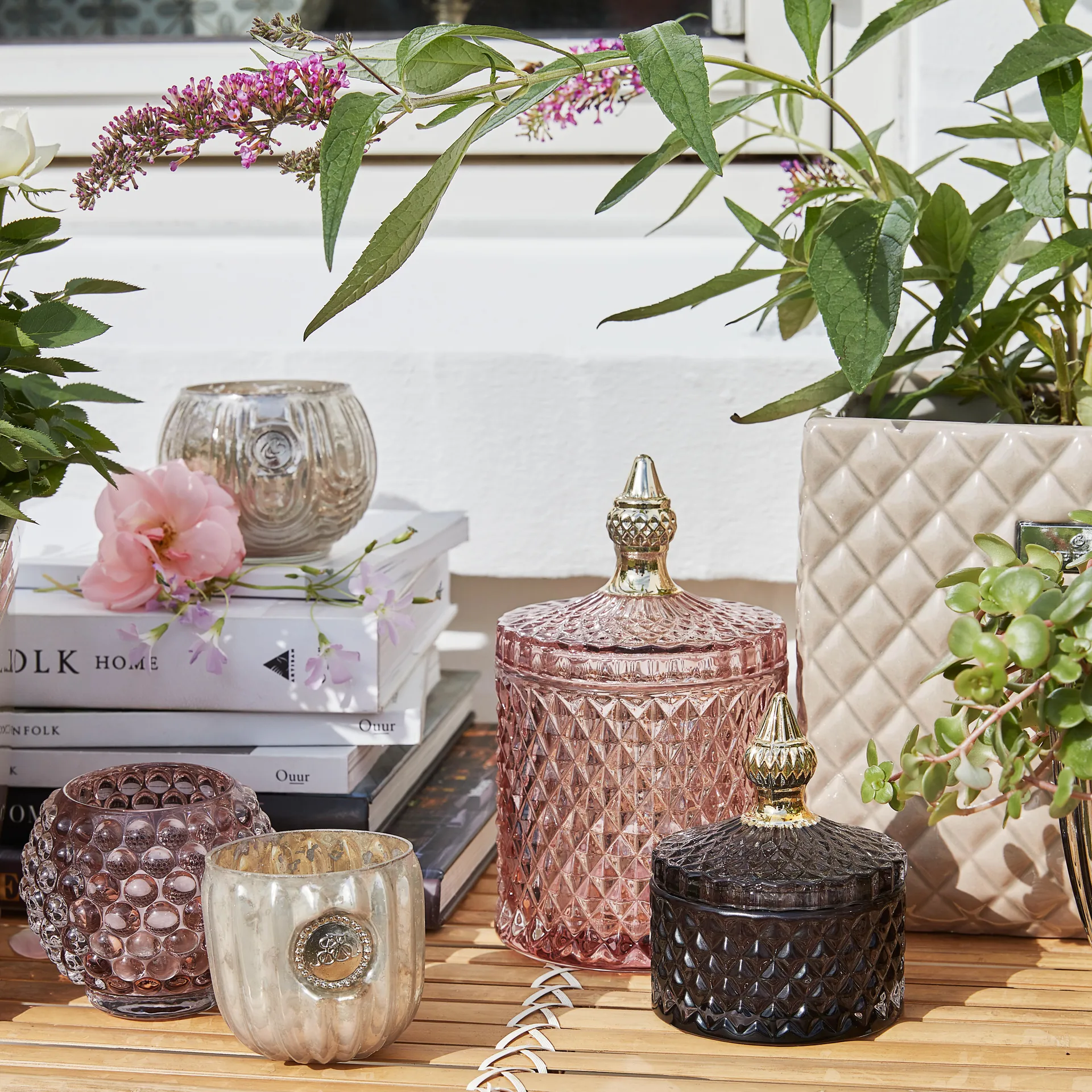 미야 덮개 있는 보관병 Ø10.5 cm, Misty rose Lene Bjerre | 르네 비에르