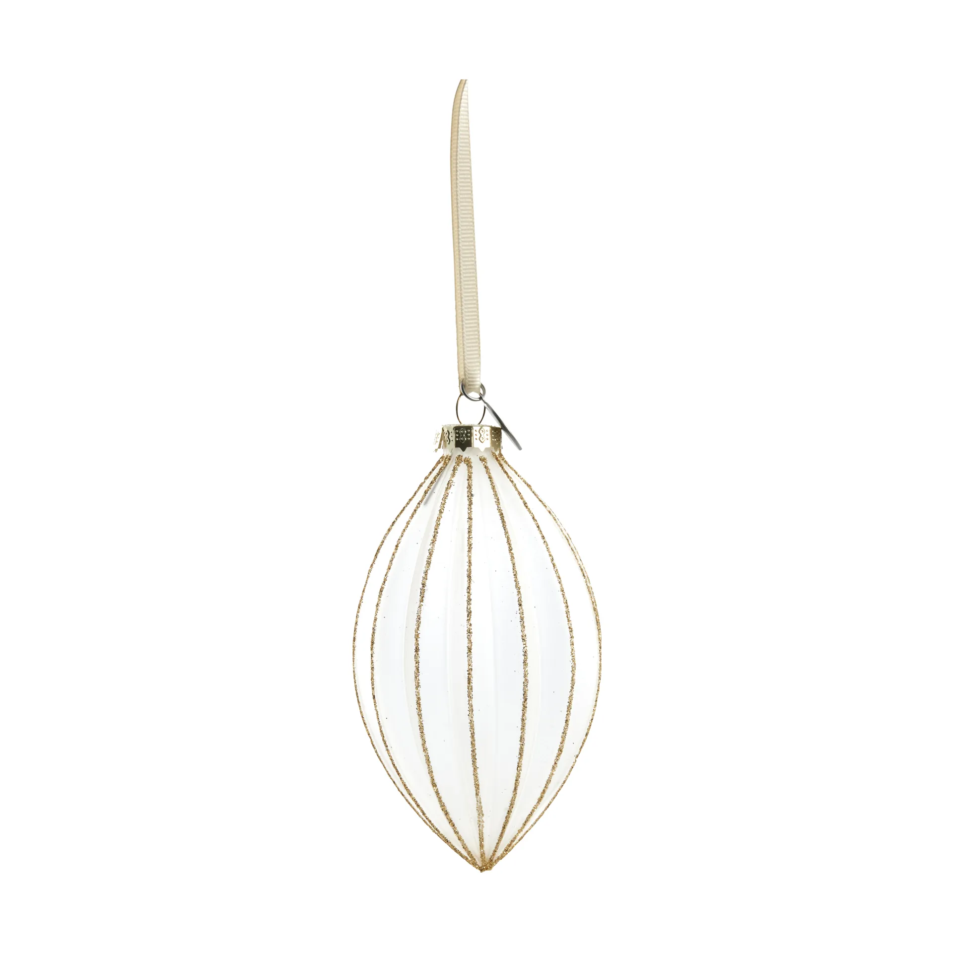나비나 크리스마스 바우블 12 cm, White-Light gold Lene Bjerre | 르네 비에르