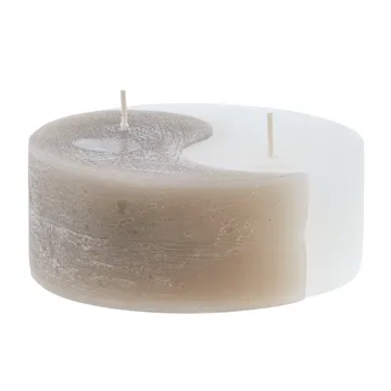 잉양 블록 캔들 Ø13 cm - Silver grey-white - Lene Bjerre | 르네 비에르