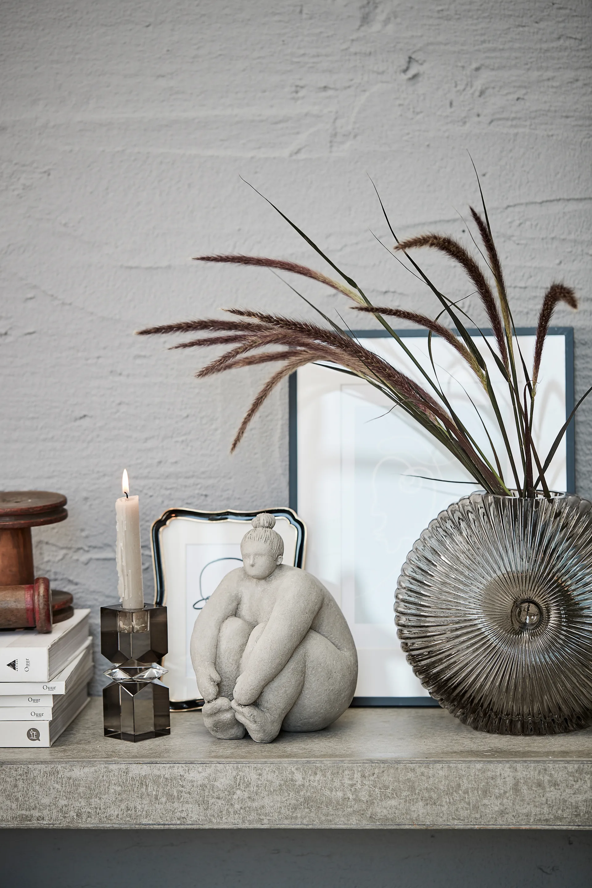 실마 캔들스틱 다크 그레이, 13.5 cm Lene Bjerre | 르네 비에르