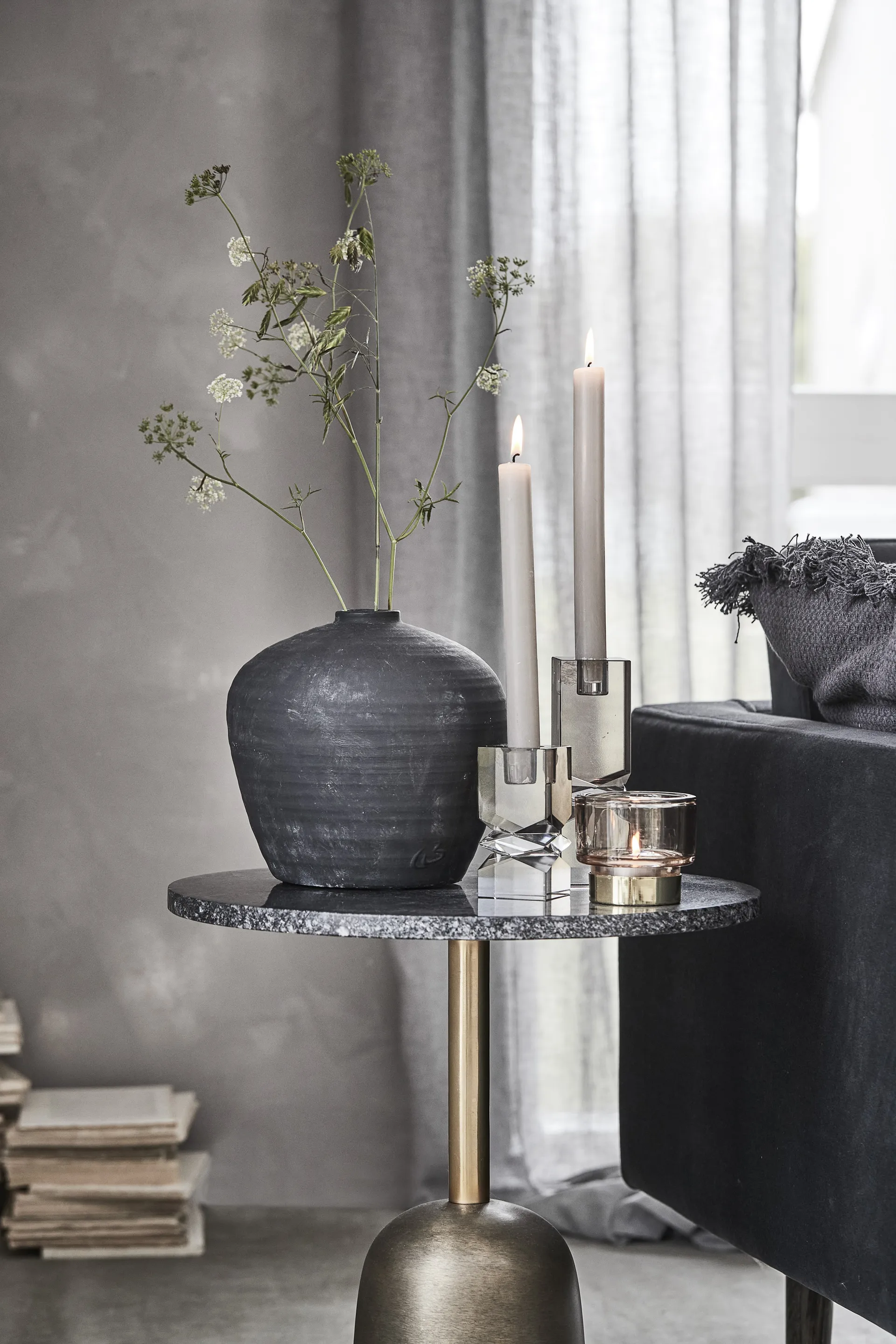 카티아 화병 20 cm, Black Lene Bjerre | 르네 비에르