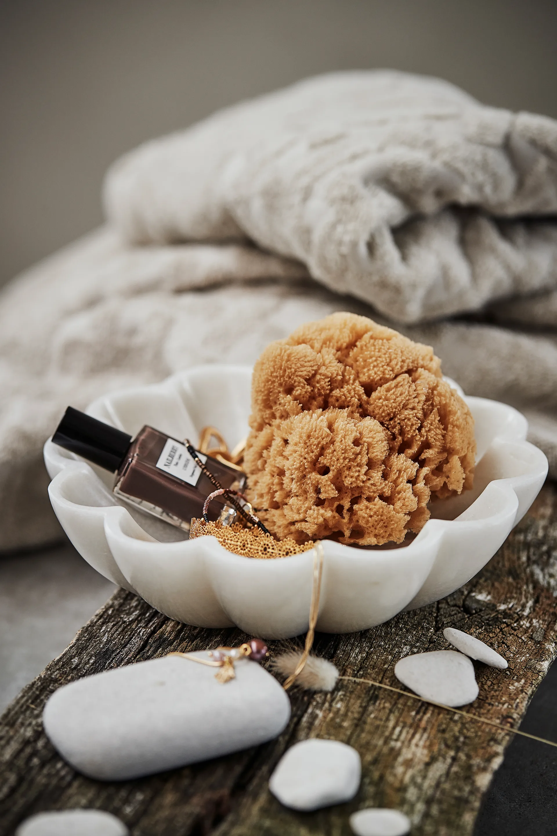 마밀라 데코 보울 대리석 화이트, Ø20 cm Lene Bjerre | 르네 비에르