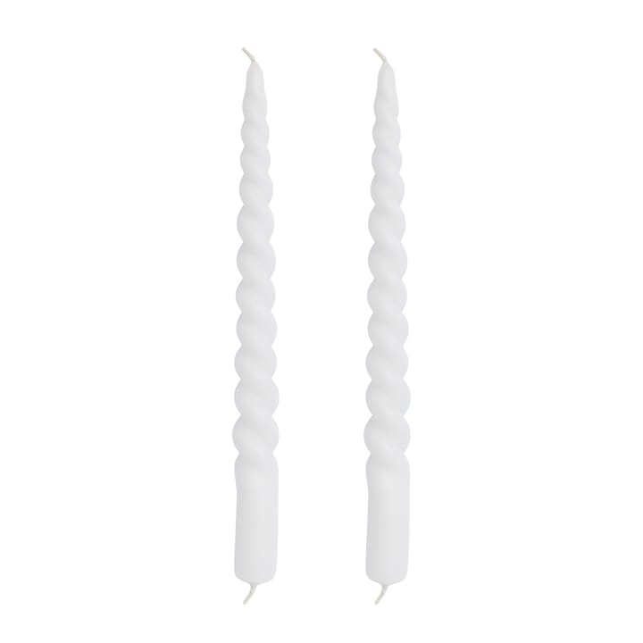 트위스트 캔들 25 cm 2개 세트 - White - Lene Bjerre | 르네 비에르