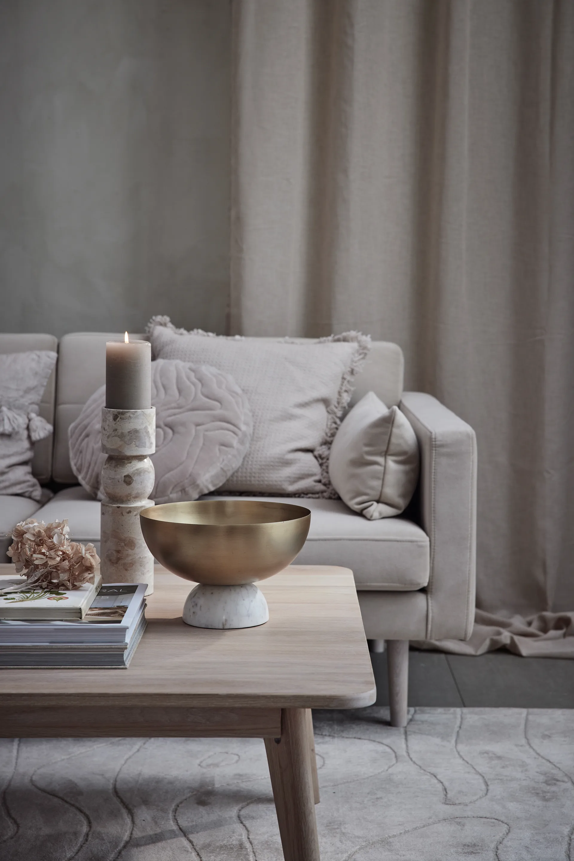 엘리아 캔들홀더 30 cm, Linen Lene Bjerre | 르네 비에르