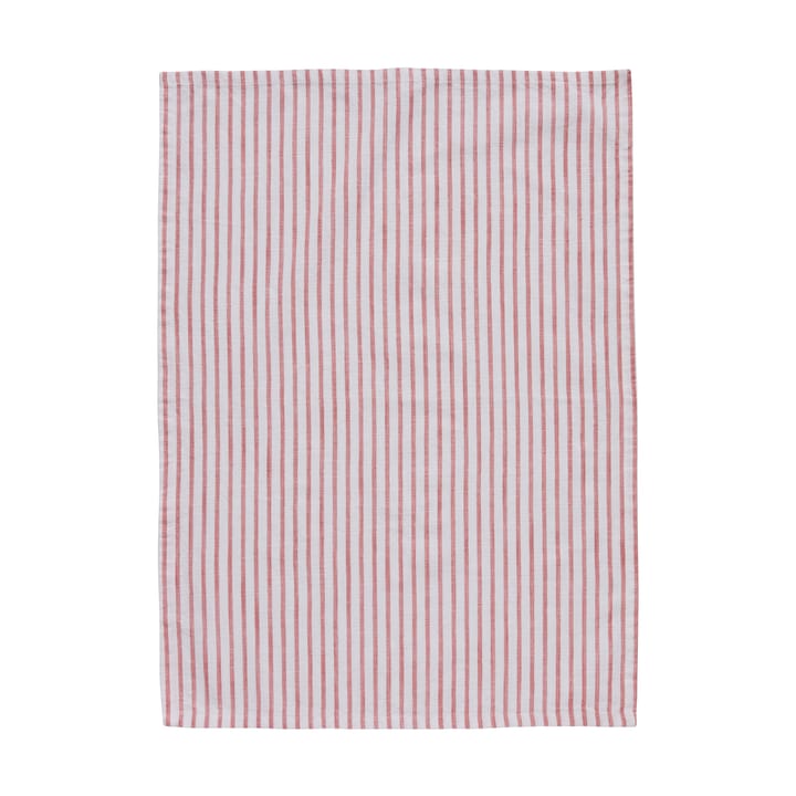 올리비아 주방 타월 내로우 스트라이프 50x70 cm - Off white-dark coral - Lene Bjerre | 르��네 비에르