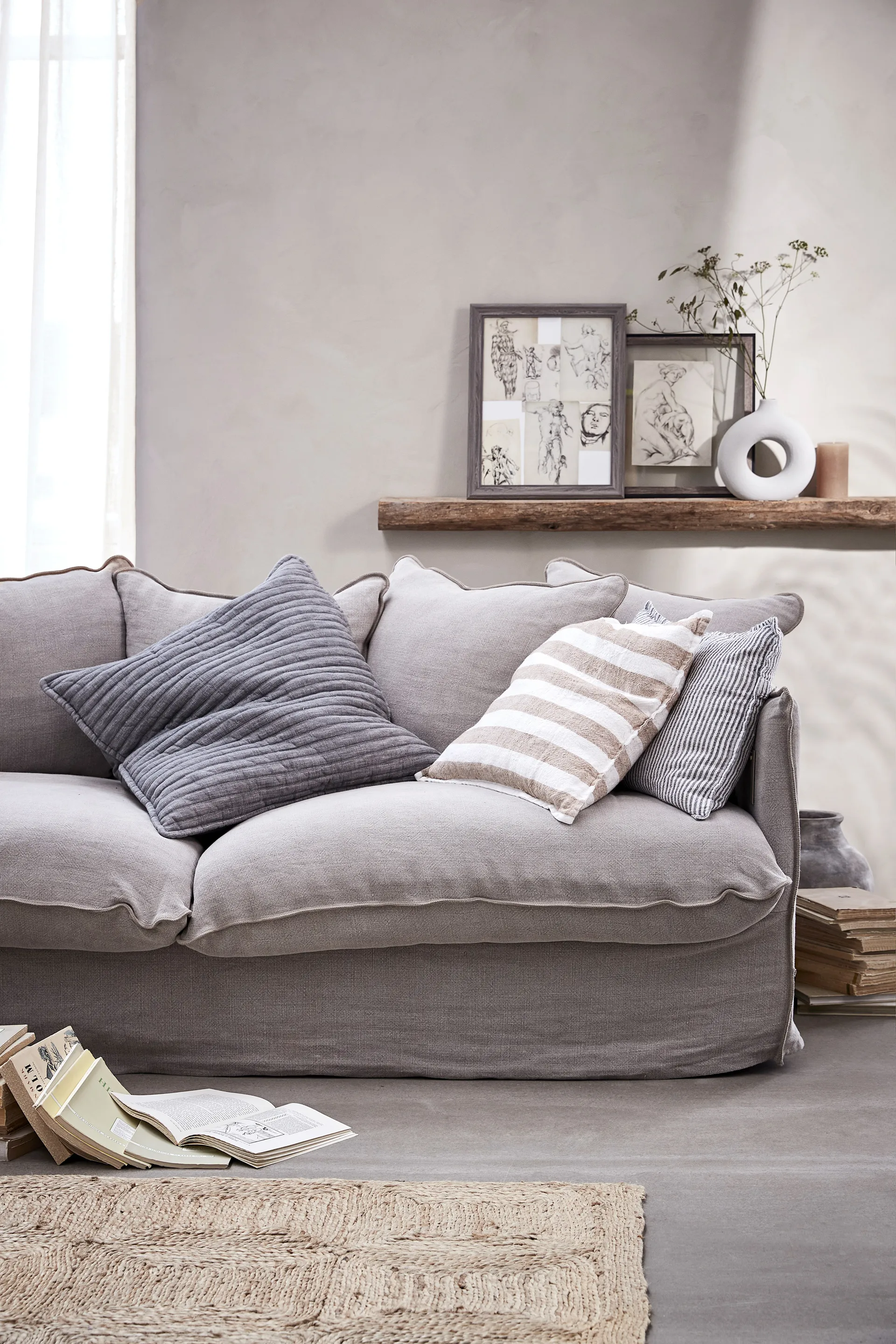 러스틱 캔들 골든 브라운 Ø7.5 cm, 12.5 cm Lene Bjerre | 르네 비에르