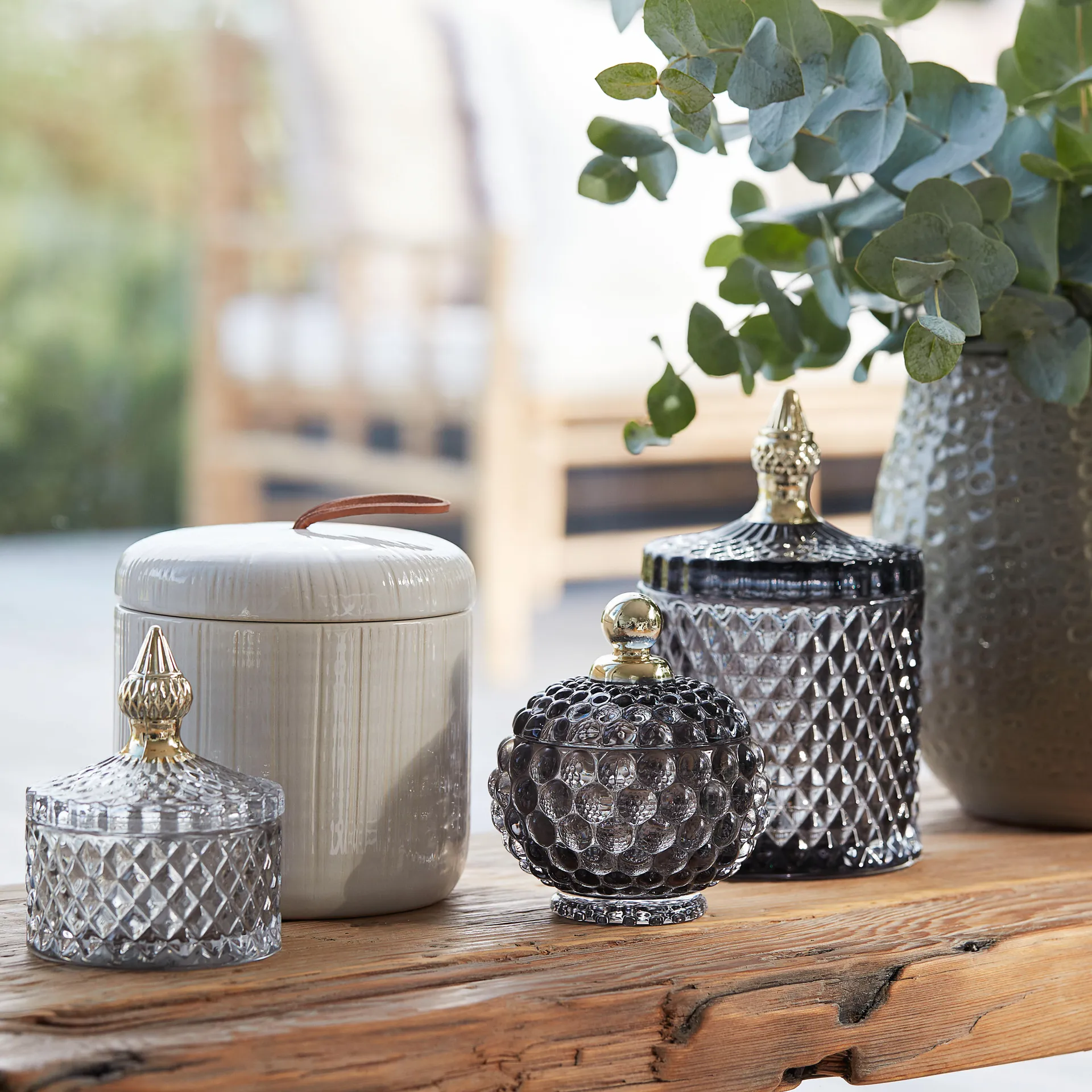 미야 덮개 있는 보관병 Ø8.5 cm, Light grey Lene Bjerre | 르네 비에르