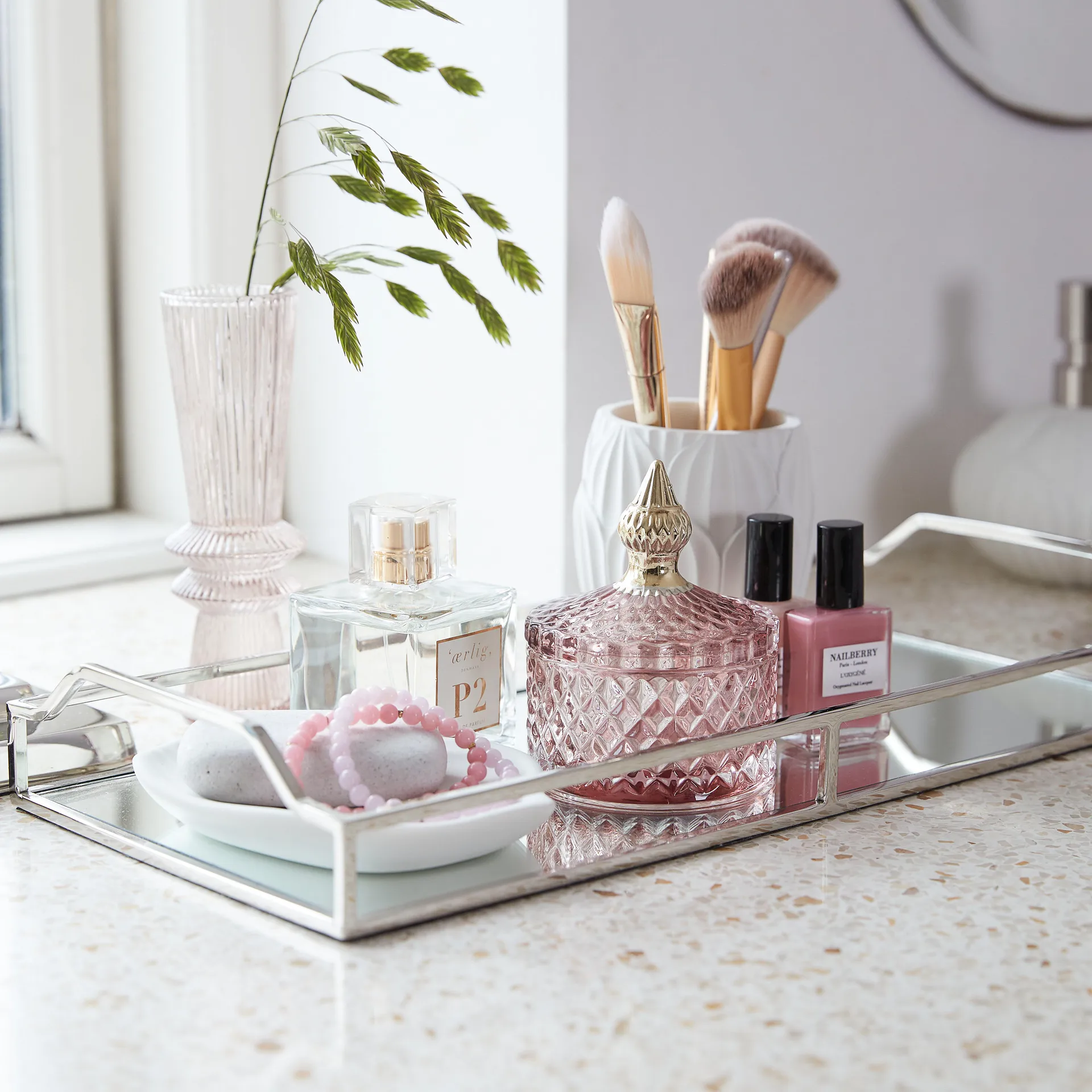 미야 덮개 있는 보관병 Ø8.5 cm, Misty rose Lene Bjerre | 르네 비에르