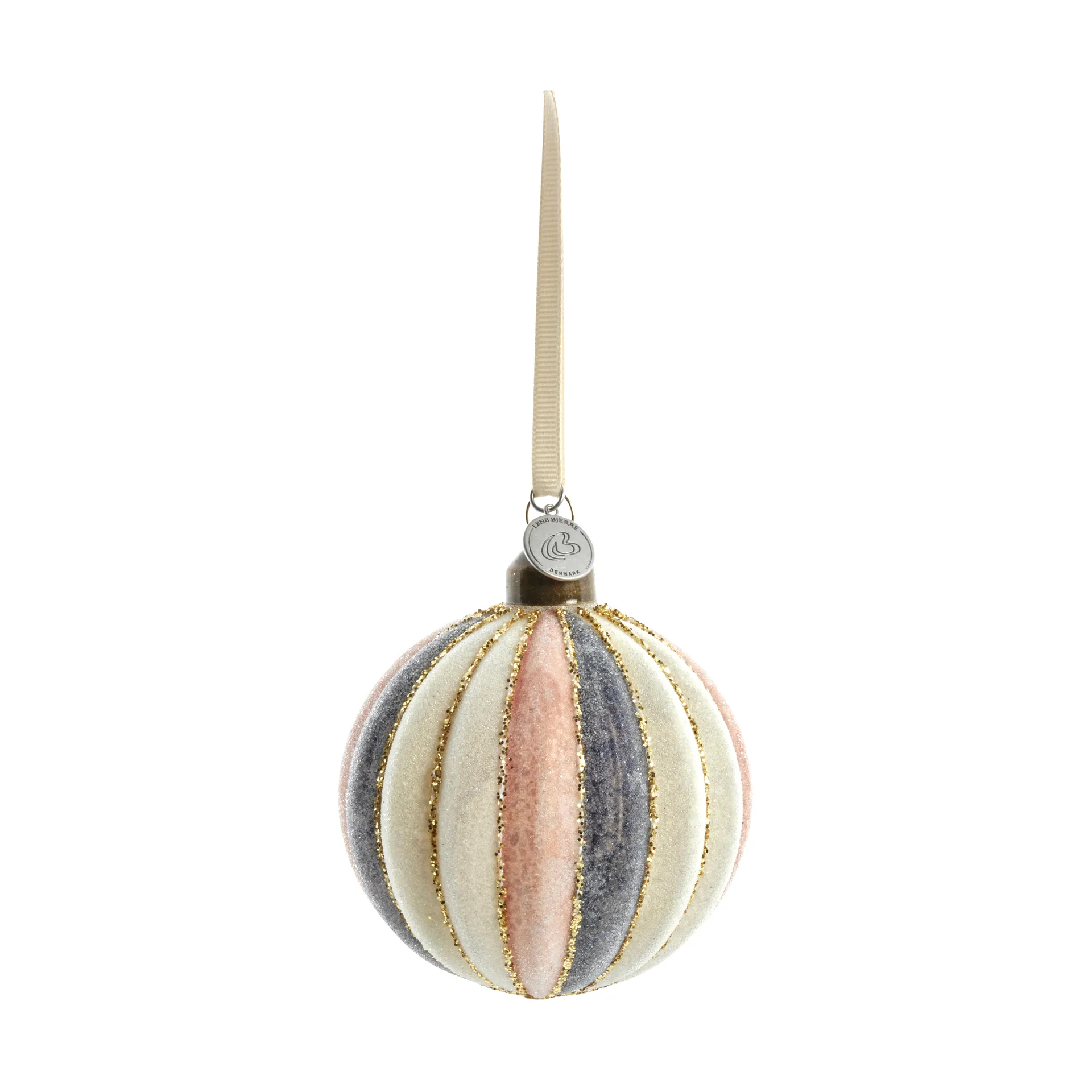 Noville 크리스마스 바우블 8 cm, White-dark grey-rose Lene Bjerre | 르네 비에르