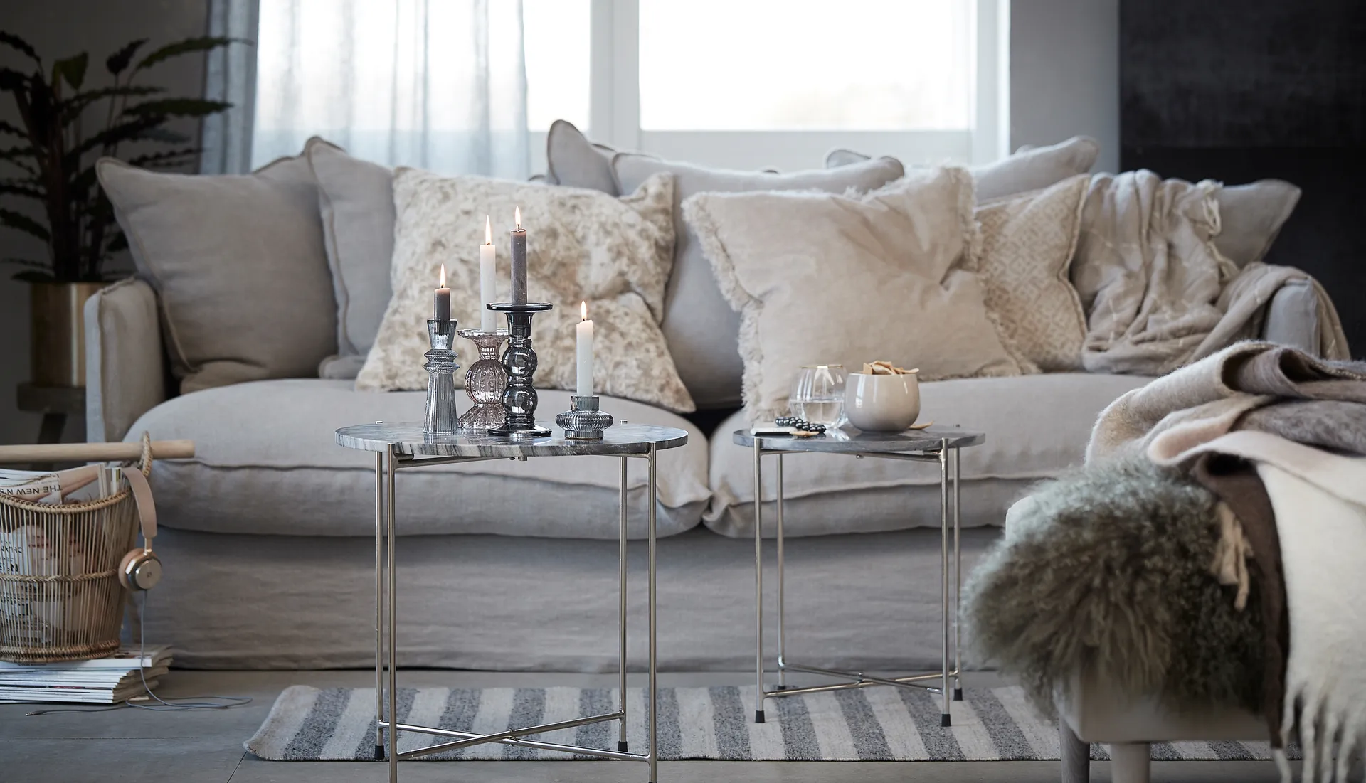 Sivelle 캔들스틱 18.5 cm, Dark grey Lene Bjerre | 르네 비에르