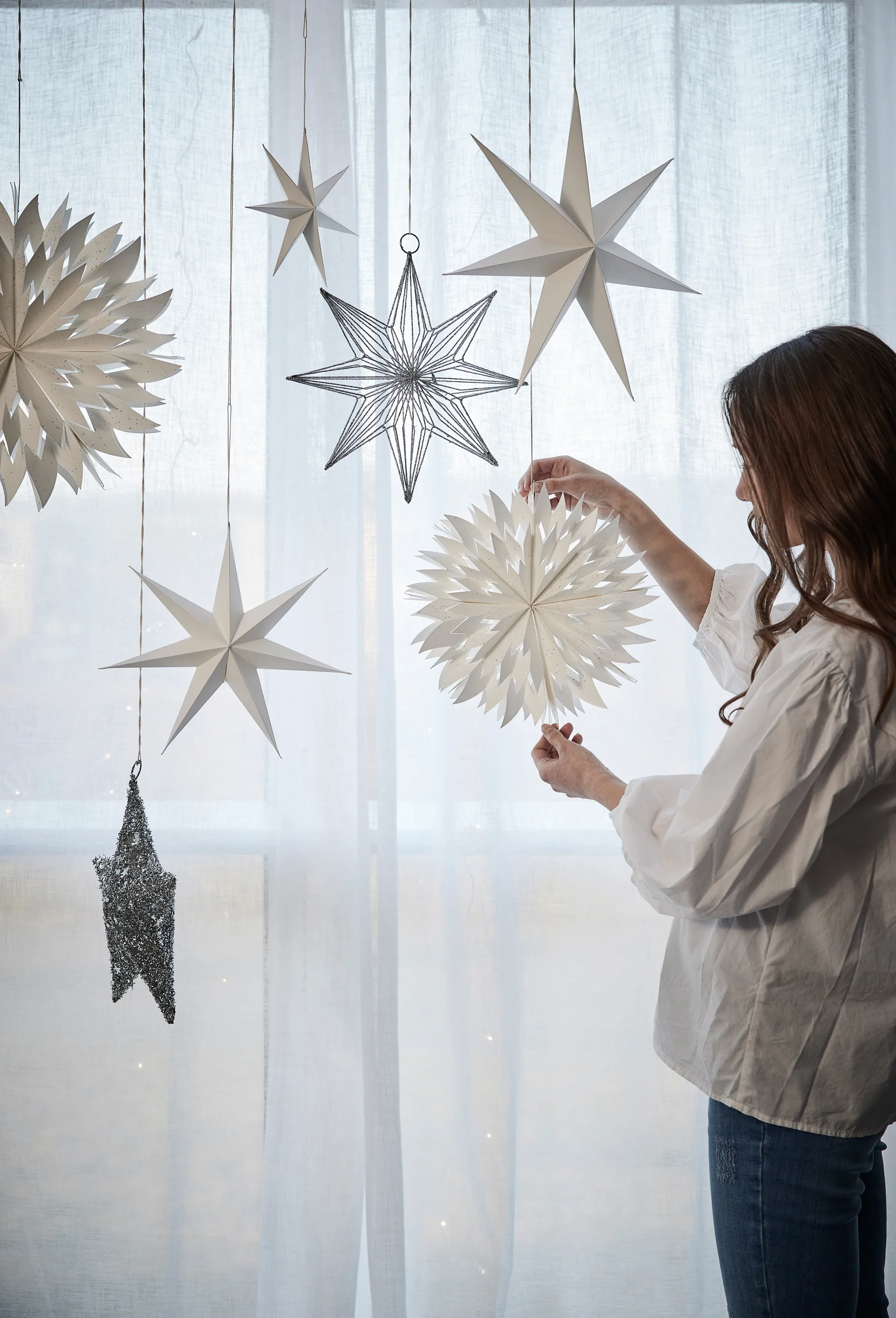 파피아 snowflake 30 cm, white Lene Bjerre | 르네 비에르