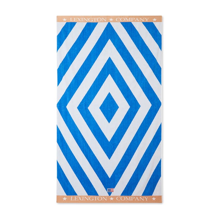 그래픽  코튼 벨루어 비치 타월 100x180 cm - Blue-white-beige - Lexington | 렉싱턴
