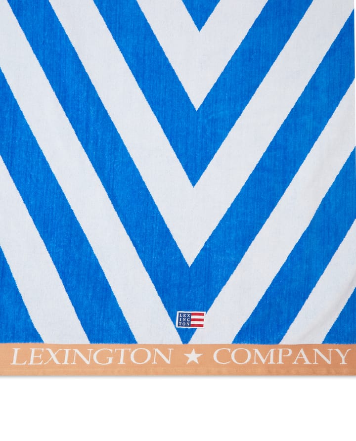 그래픽  코튼 벨루어 비치 타월 100x180 cm - Blue-white-beige - Lexington | 렉싱턴