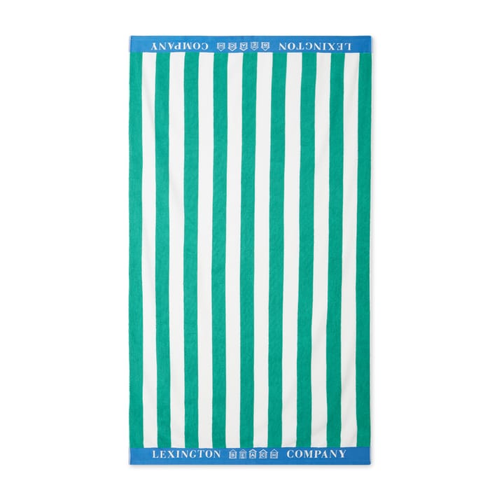 스트라이프 코튼 테리 비치 타월 100x180 cm - Green-blue-white - Lexington | 렉싱턴