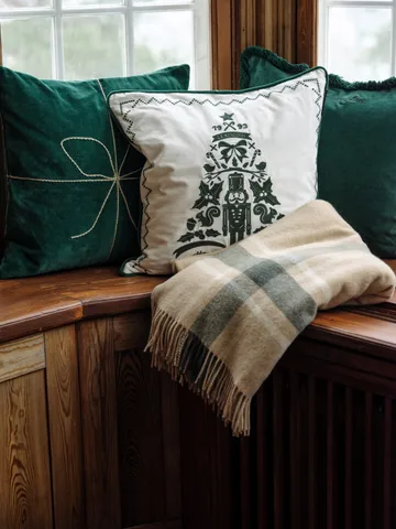 프레임 체크 리사이클 스로우 130x170 cm - Beige-green - Lexington | 렉싱턴